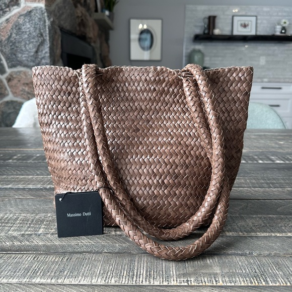 NWT - Massimo Dutti Braided Nappa Leather Tote Bag - Picture 11 of 11